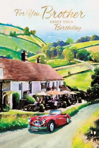 Country Pub Brother Birthday Card