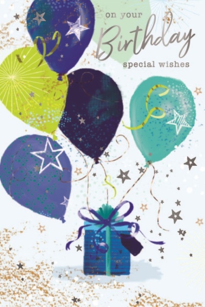 Stars & Balloons Birthday Card