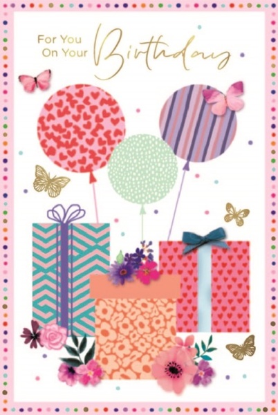 Pretty Gifts Birthday Card