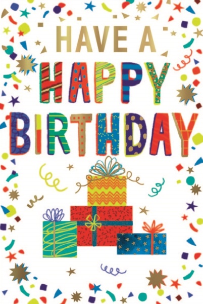Streamers & Presents Birthday Card