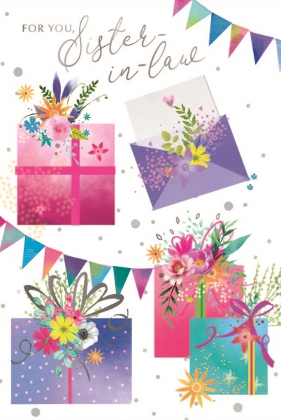 Flags & Flowers Sister-In-Law Birthday Card
