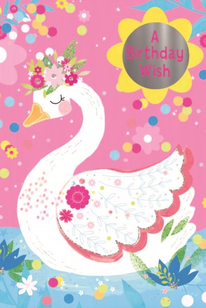 Swan Birthday Card