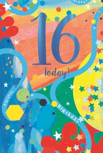 Stars & Shapes 16th Birthday Card