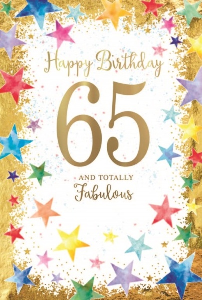 Stars 65th Birthday Card