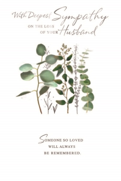 Plants Husband Sympathy Card