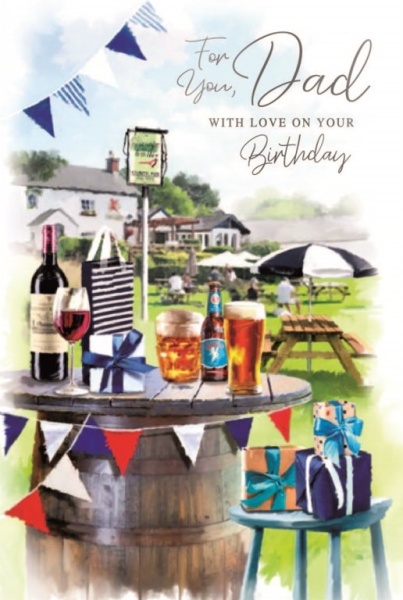 Pub Garden Dad Birthday Card