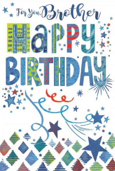 Shine Bright Stars & Diamonds Brother Birthday Card