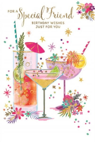 Three Drinks Friend Birthday Card