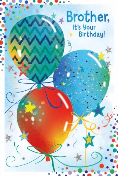 Balloons Brother Birthday Card