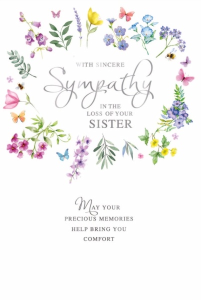 Flowers Sister Sympathy Card