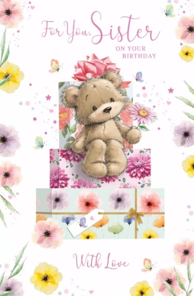 Flowers & Gifts Sister Birthday Card