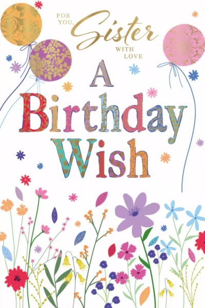 A Birthday Wish Sister Birthday Card