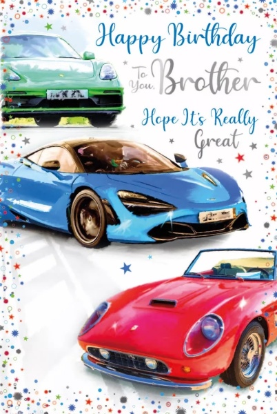 Sports Cars Brother Birthday Card