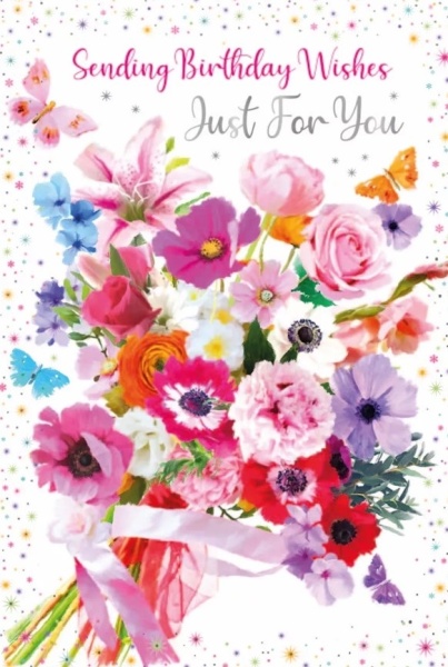 Bunch Of Flowers Birthday Card