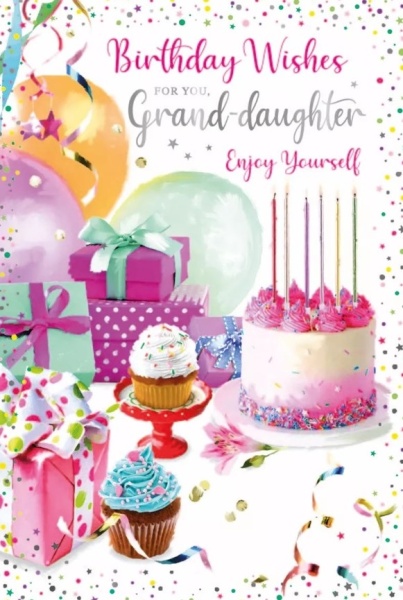 Birthday Cakes Grand-Daughter Birthday Card