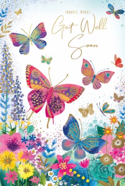 Butterfly Garden Get Well Card