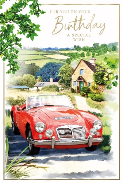 Classic Sports Car Birthday Card