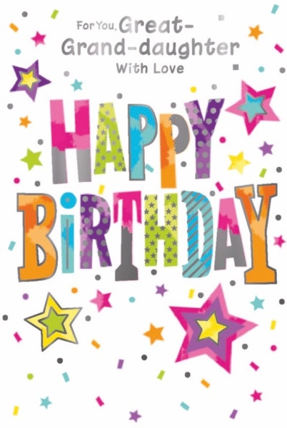 Happy Birthday Stars Great-Grand-Daughter Birthday Card