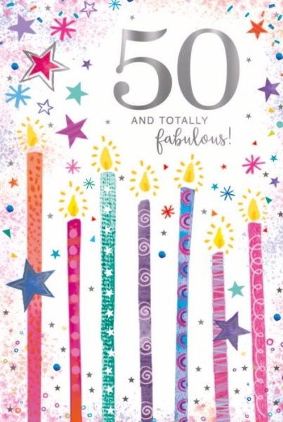 Candles 50th Birthday Card