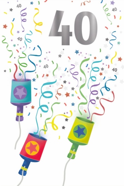 Party Poppers 40th Birthday Card