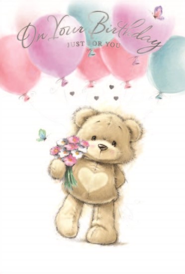 Heart Teddy Birthday Card