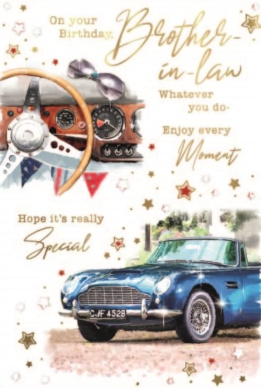 Classic Car Brother-In-Law Birthday Card