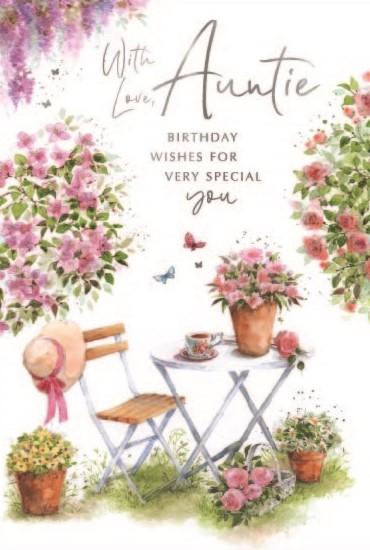 Afternoon In The Garden Auntie Birthday Card