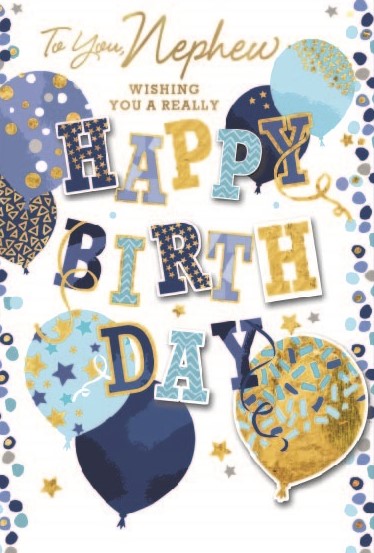 Happy Birthday Balloons Nephew Birthday Card