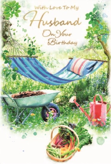 Garden Hammock Husband Birthday Card