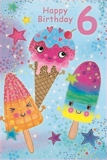 Ice Lollies 6th Birthday Card