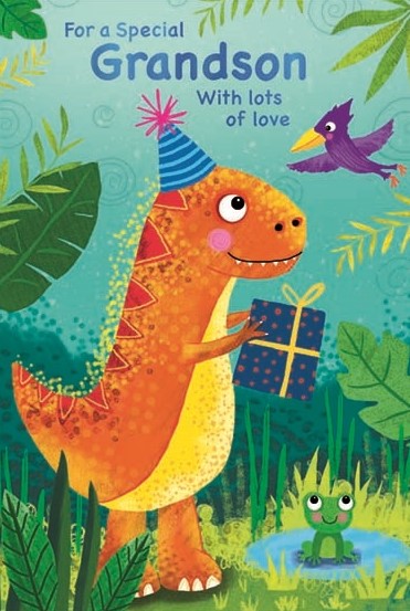 Birthday Dinosaur Grandson Birthday Card