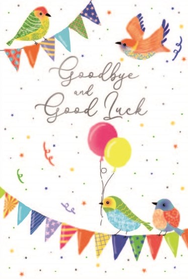 Birds & Bunting Good Bye & Good Luck Card