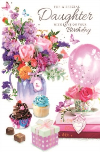 Cupcakes & Flowers Daughter Birthday Card