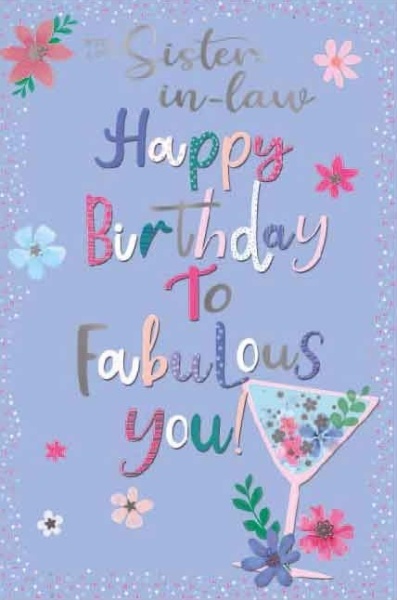 Fabulous You Sister-In-Law Birthday Card