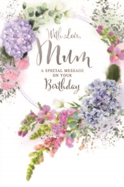 Floral Hoop Mum Birthday Card