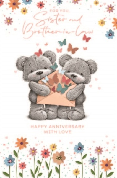 Butterflies & Flowers Sister & Brother-In-Law Anniversary Card