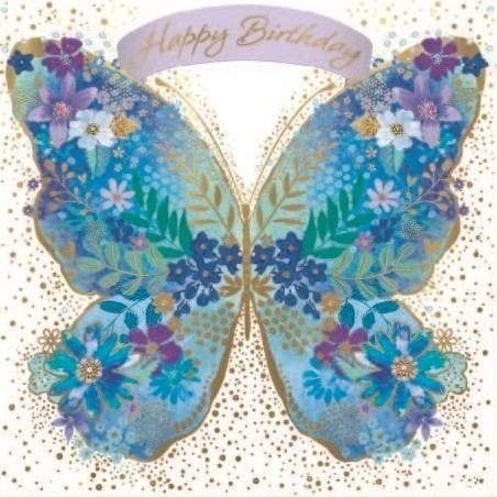 Blue Butterfly Birthday Card