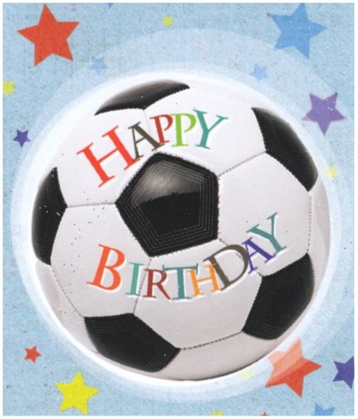 Blue Football Birthday Gift Tag