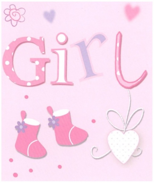 Pink Hearts New Baby Gift Tag