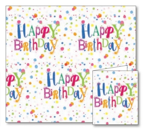 Colourful Spots Birthday Gift Wrap Sheets & Tags Set