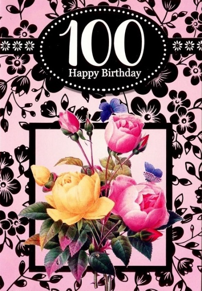 Flowers 100th Birthday Card