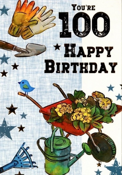 Gardening 100th Birthday Card