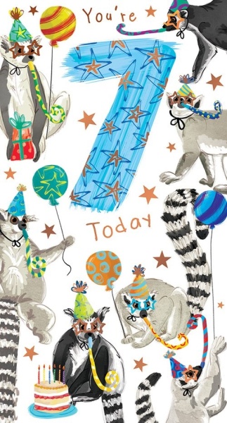 Lemurs 7th Birthday Card