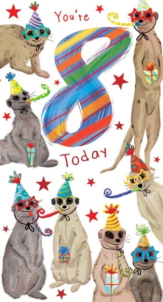 Meerkats 8th Birthday Card