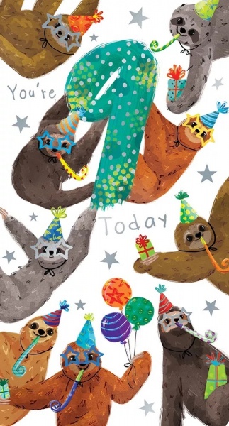 Sloths 9th Birthday Card