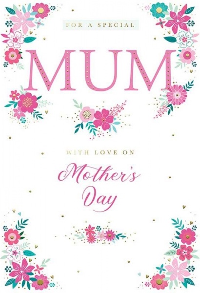 Pink Flowers Mum Mother's Day Card