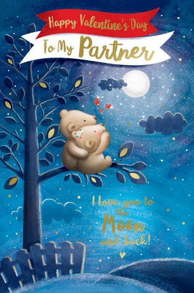 I Love You To The Moon & Back Partner Valentine's Day Card