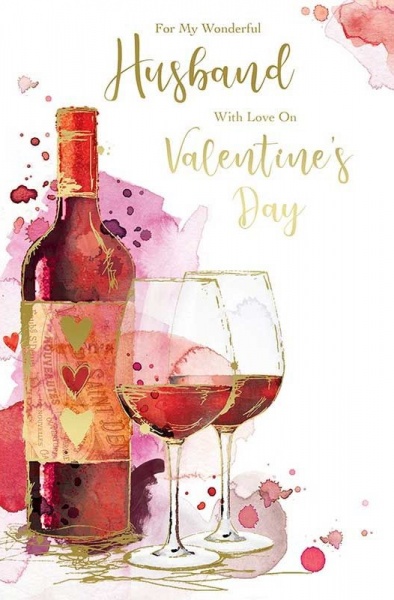 Red Wine Husband Valentine's Day Card