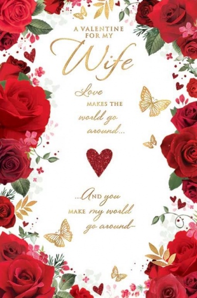 Red Roses Wife Valentine's Day Card