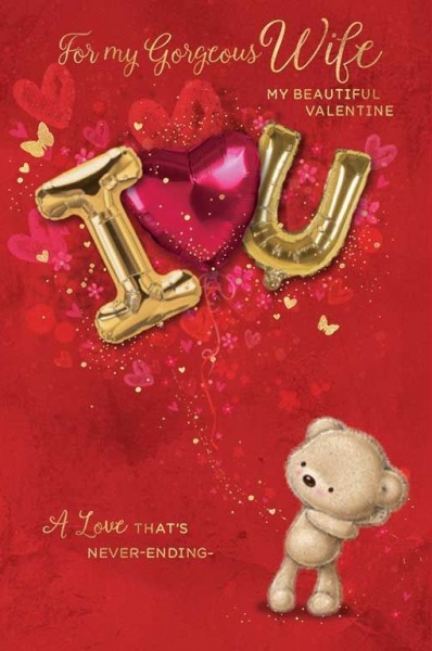 I Heart U Wife Valentine's Day Card